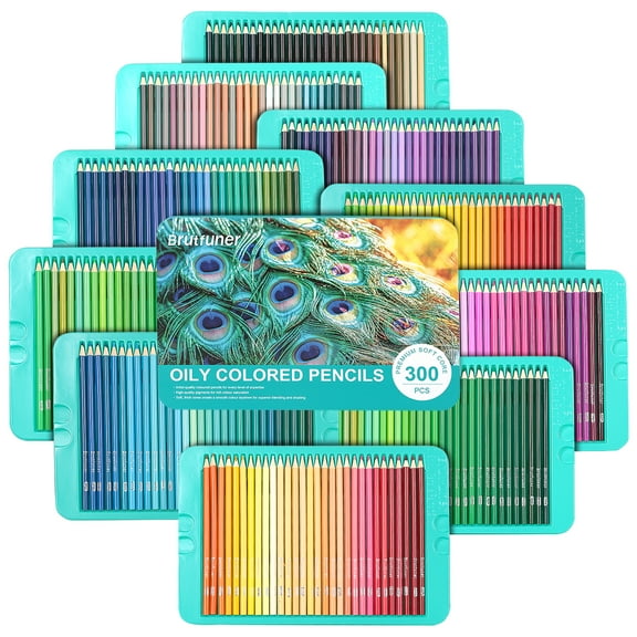 300 Color Artist Colored Pencils Set, Soft Core, Professional Numbered Art Drawing Pencils for Sketching Shading Blending Crafting, Gift Tin Box