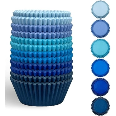 300-Count 6 Solid Blue Colors Cupcake Liners: Food Grade Baking Cups for Cupcake Wrapping and Baking(Standard Size)