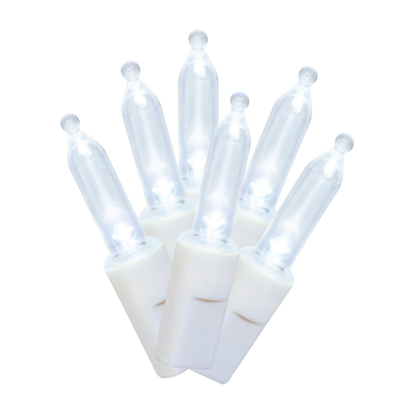 300Count Cool White LED Mini Christmas Lights with White Wire, 61.3