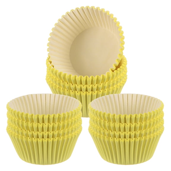 Uxcell Cupcake Liners Cupcake Cups Standard Size Muffins Liners Papers Baking Cups Wrappers Yellow