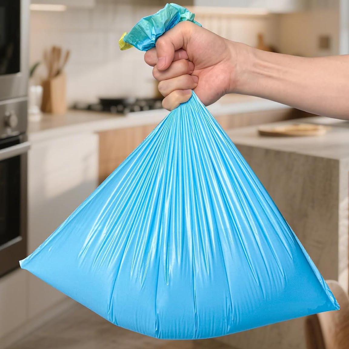 300 Count Extra Thick 4 Gallon Drawstring Trash Bags, Sturdy & Tear-Resistant for Bathroom, Office, Bedroom & Kitchen