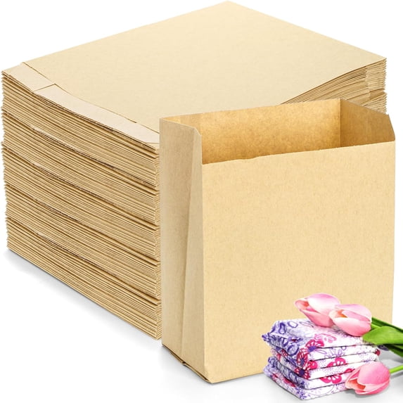 300 Count Feminine Hygiene Liner Bags – 7.5 x 10 Inch Waxed Sanitary Napkin Disposal Bag, Waste Receptacle Paper Liners, Commercial Kraft Paper Bags for Sanitary Napkins, Cotton Slivers, Desserts