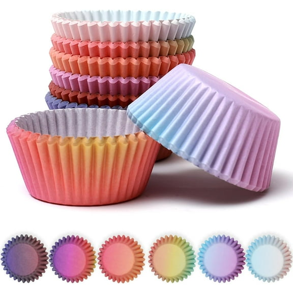 300-Count Gradient Cupcake Liners: Food Grade Baking Cups for Cupcake Wrapping and Baking(Standard Size)