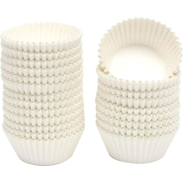 300 Count Jumbo Cupcake Liners White Muffin Liners Food Grade Baking Cups Paper No Smells（Large Size）