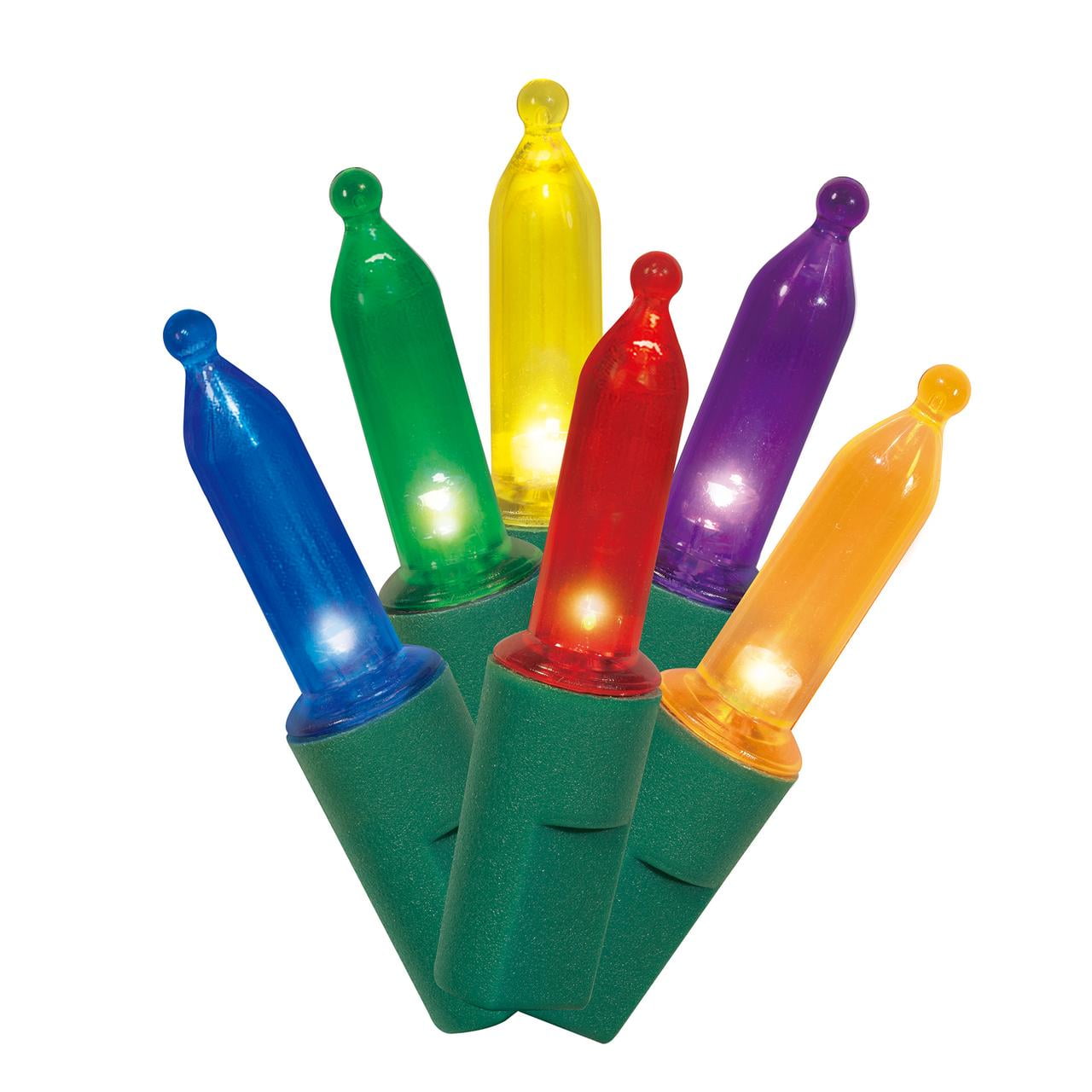 300Count Multicolor LED Mini Christmas Lights with Green Wire, 61.3