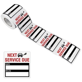 300 Count Removable Stickers in Roll with Perforation Line Next Service Due Stickers 2x2in & Write