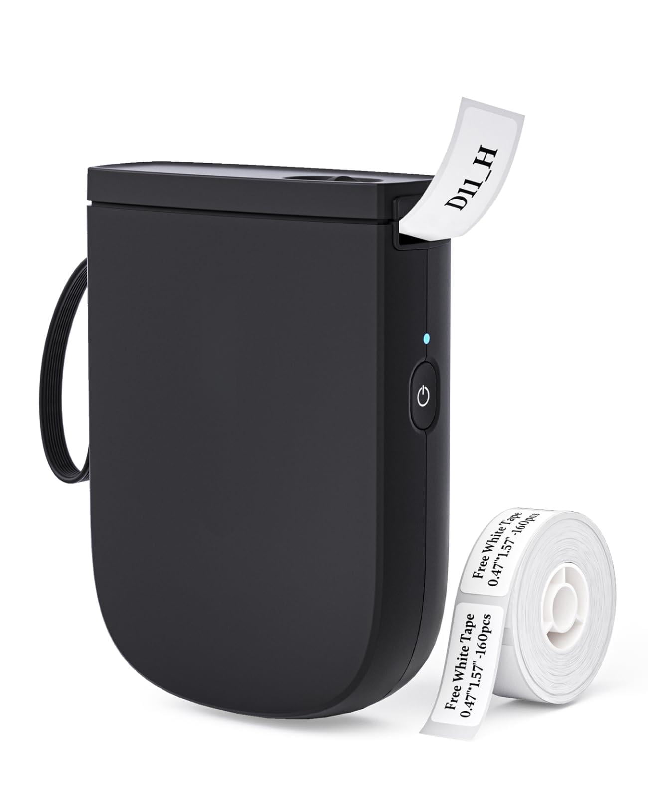 300 Dpi D11 Label Maker Machine With 1 Tape  Mini Portable Printer Thermal Sticker Labeler For Office Home Kitchen School Organization Black