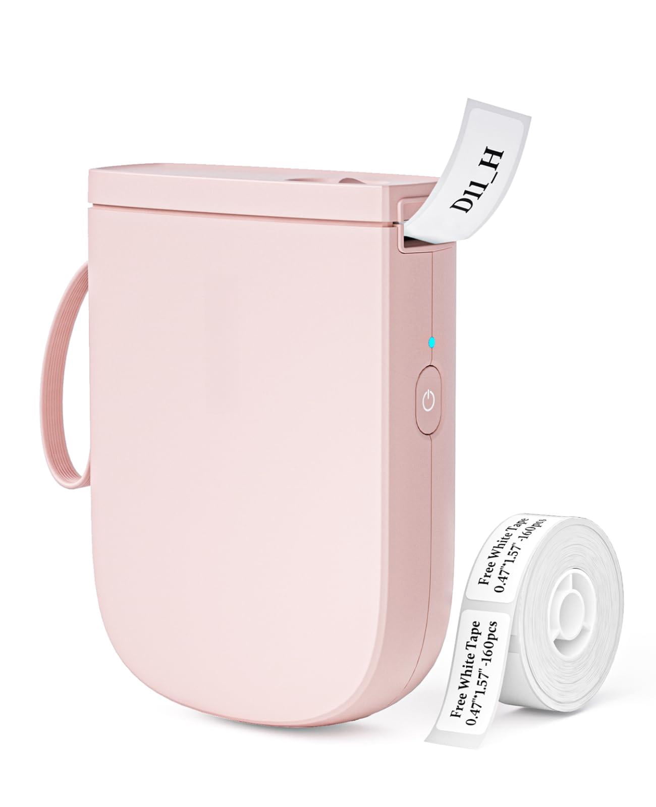 300 Dpi D11 Label Maker Machine With 1 Tape  Mini Portable Printer Thermal Sticker Labeler For Office Home Kitchen School Organization Pink
