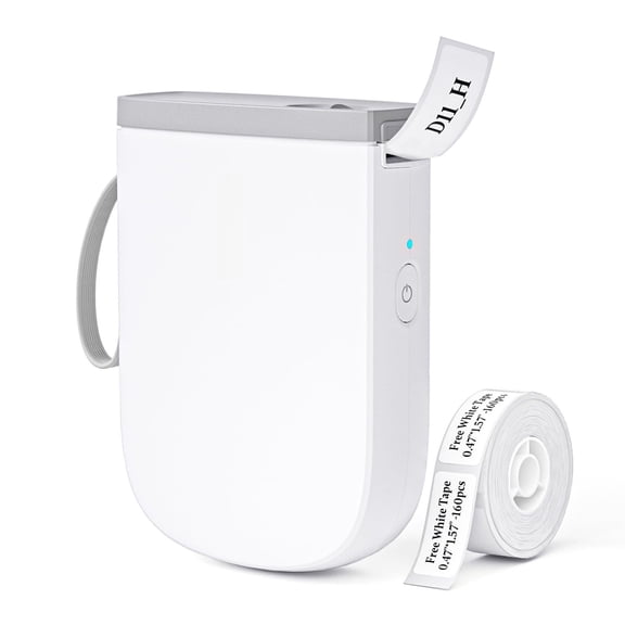 300 Dpi D11 Label Maker Machine With 1 Tape Mini Portable Printer Thermal Sticker Labeler For Office Home Kitchen School Organization White