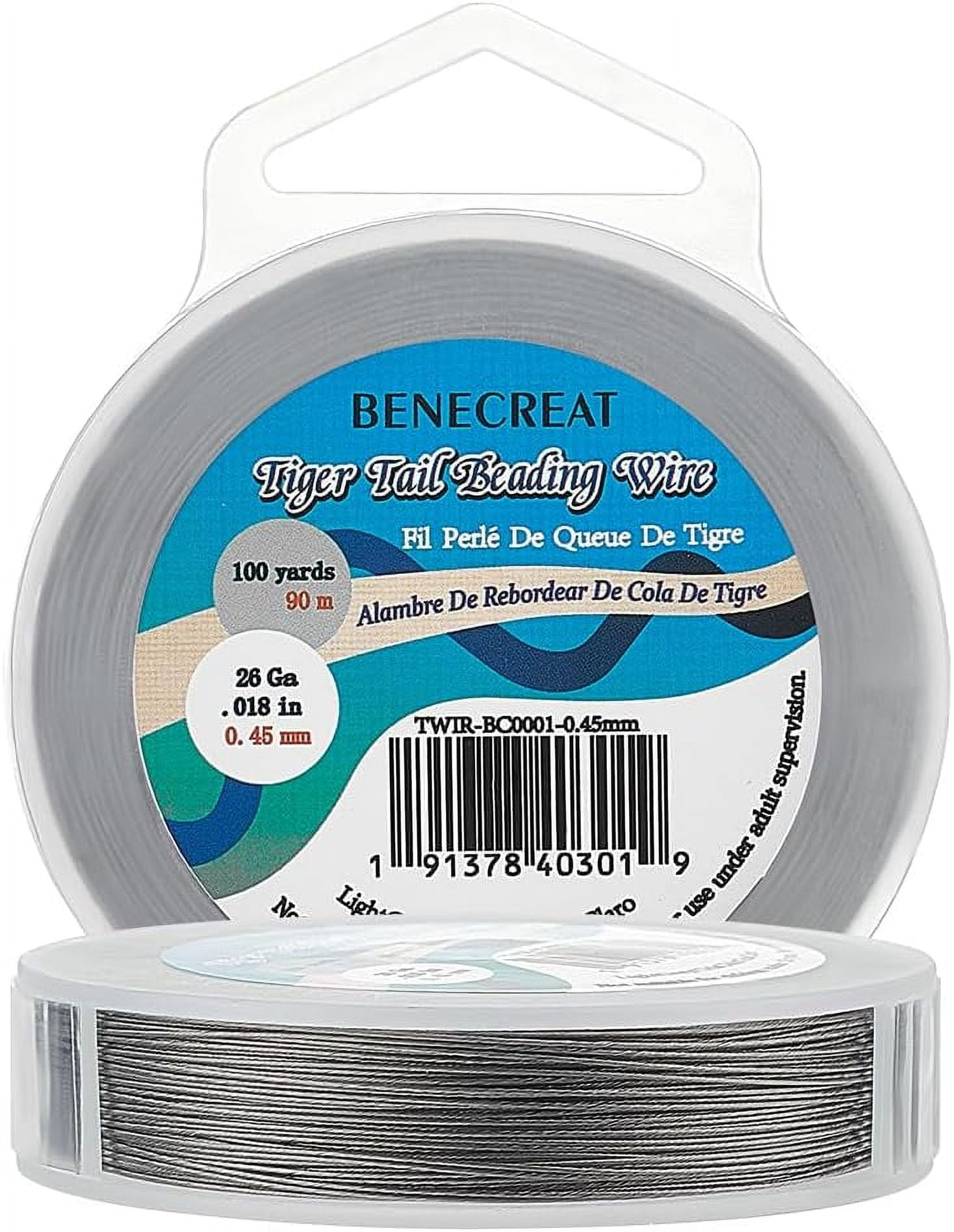 300-Feet 7-Strand Beading Wire 0.018inch/ 0.46mm Tiger Tail Bead Stringing Wire for Jewelry Making Threading Necklace Bracelet Crafts