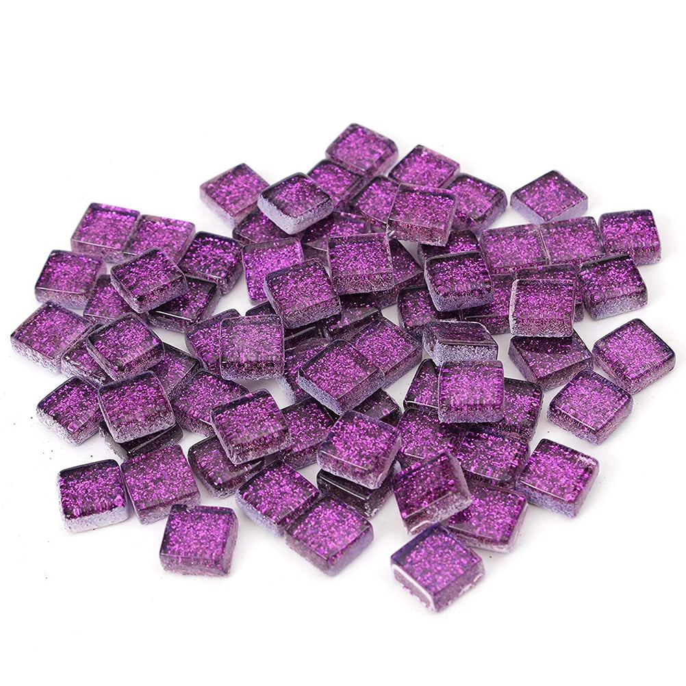 MLINS 300g Square Glass Mosaic Tiles for DIY Crafts Jewelry Making Assorted Color 1x1cm