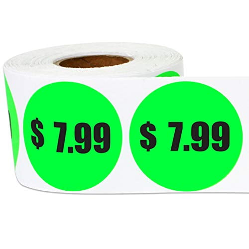 300 Garage Sale Price Stickers, 1.5" Round 7.99 Preprinted Price