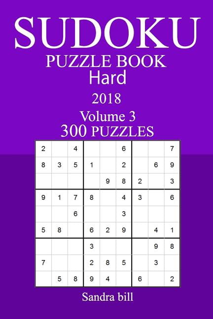 300 Hard Sudoku Puzzle Book - 2018, (Paperback)
