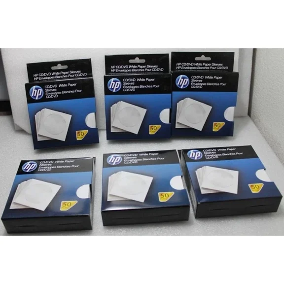300 Hp Cd / Dvd White Paper Sleeves Disc Storage Protectors W/Clear Window Flap