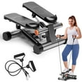 thumbnail image 1 of 300 LBS Capacity Stepper Machine, Adjustable Height Stair Climber for Cardio Workout, Resistance Bands LCD Display, Compact Design, Black, 1 of 6