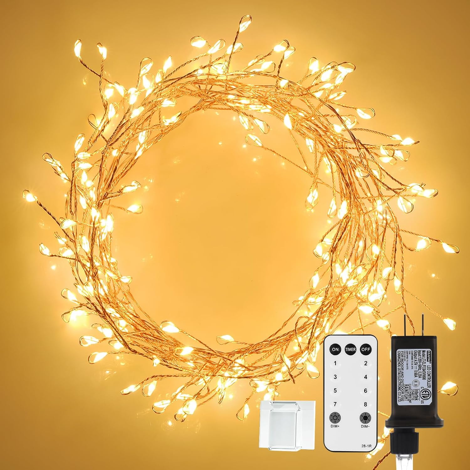 Warm White LED Outdoor Christmas Fairy String Lights, 300 Count