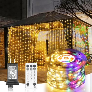 300 LED Garden Fairy String Lights, Outdoor 128FT Waterproof Twinkle Lights, Color Changing String Lights, 11 Lighting Modes, Timing, Christmas Decoration - Multicolor to Warm White