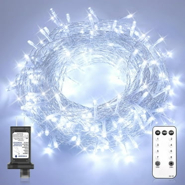 300 LED Garden Lights, 128FT Outdoor Waterproof String Lights with Remote, Timer & Memory Function & 8 Modes, Twinkle Lights Plug in for Christmas Tree, Patio, Outside, Indoor, Cold White