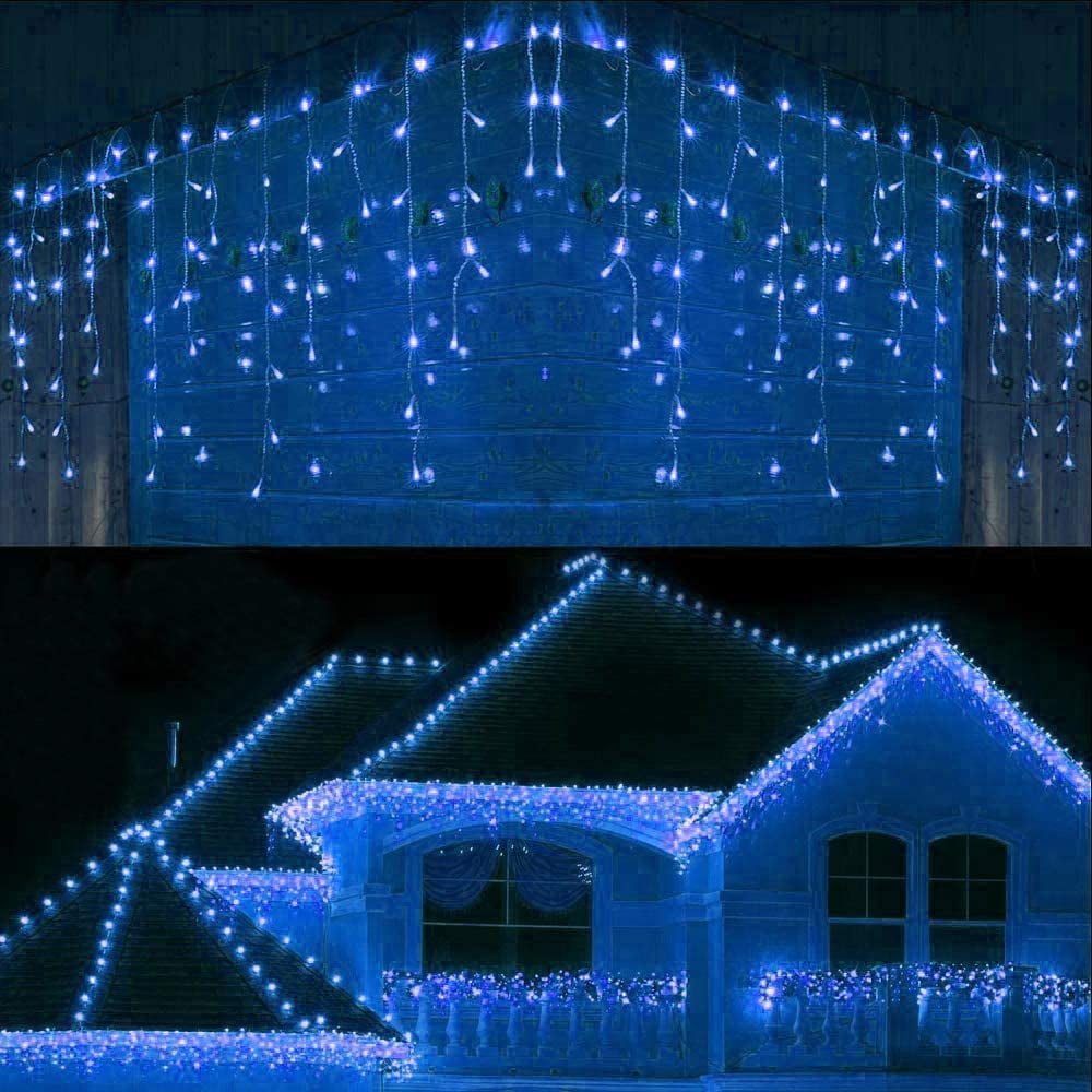 300 LED Icicle Lights,19.6Ft 8 Modes with 60 Drops,Icicle Christmas ...