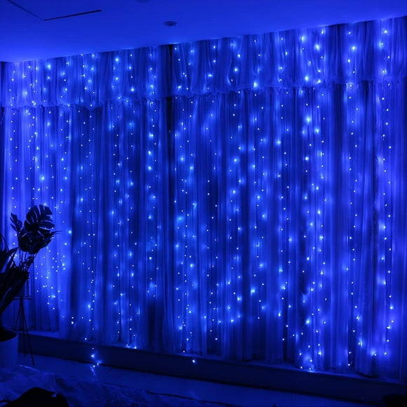 Bemona 300 LED Light Curtain 9.84ft X 9.84ft USB Lights Curtain With 8 Modes Remote Control Adjustable Brightness Bedroom Window Indoor Outdoor