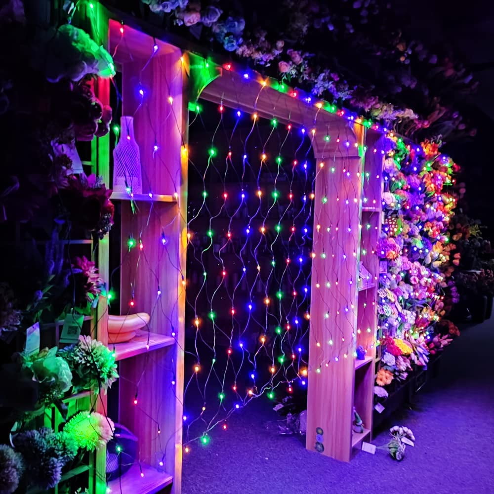 300 LED Net Lights 12x5ft DC Plugin 8 Lighting Modes Mesh Lights for