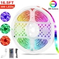 thumbnail image 1 of 300 LEDs Strip Lights 5M/16.5ft 20 Colors RGB LED Strip IP65 Waterproof w/ Remote, 1 of 17