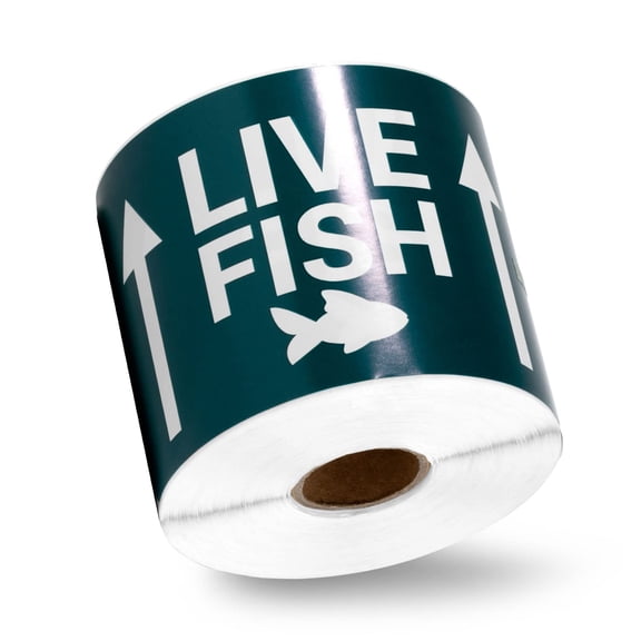 300 Live Fish Stickers - 5 x 3 inch, Live Animal Labels for Shipping & Handling/Instructions/This Side Up Arrow/Fragile Warning Labels