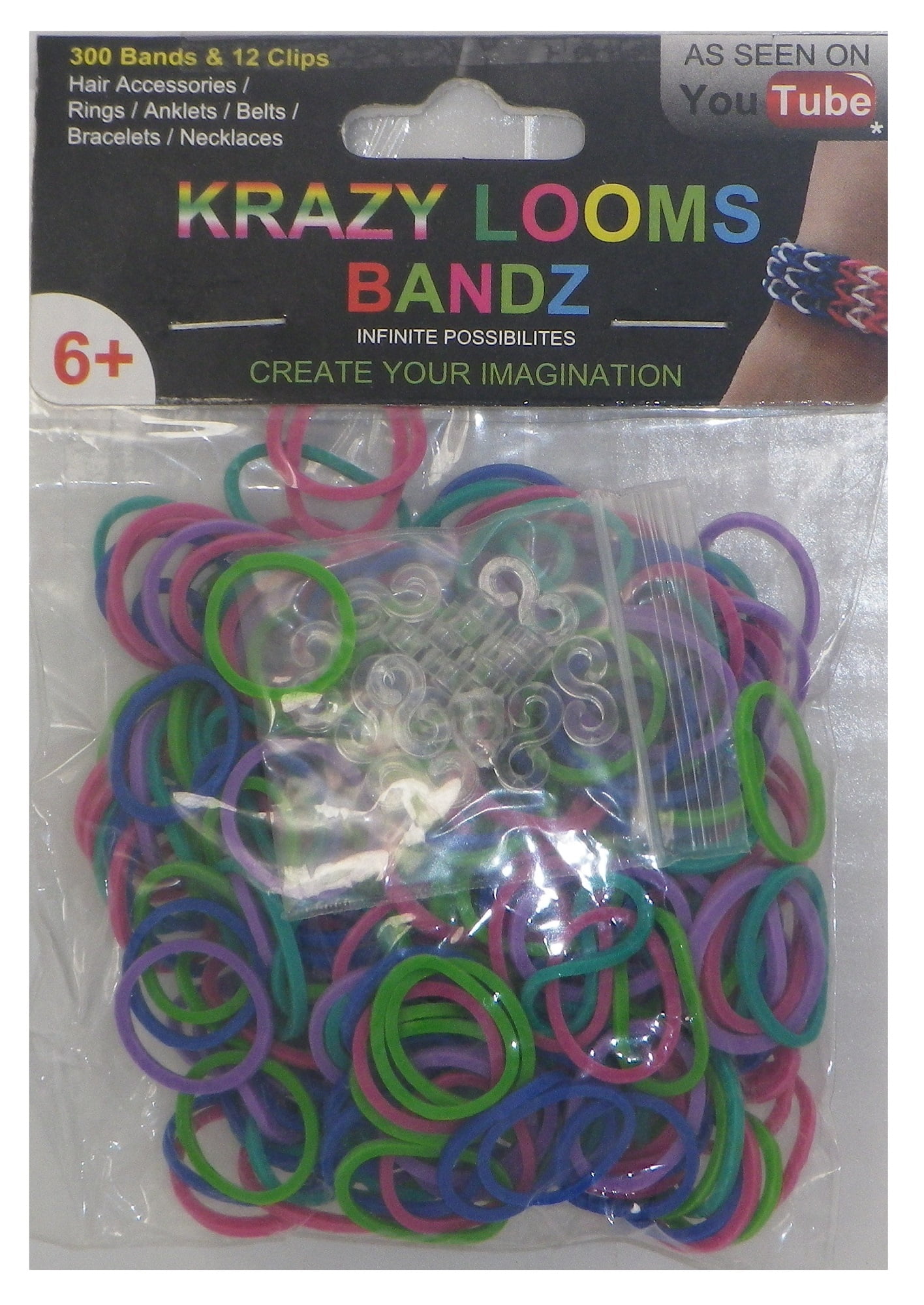 USA Mix Rainbow Loom Refill 300 Bands & 12 C-clips for sale online