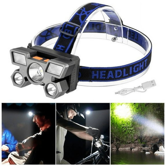 300 Lumen Super Bright LED Headlamp Flashlight Rechargeable Head Light Waterproof Adjustable Headband Work Headlight