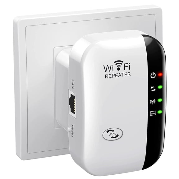 300 Mbps WiFi Extender Signal Booster for Home, Up to 5000sq.ft and 50 Devices, Wireless Internet Repeater, Long Range Amplifier with Ethernet Port, 1-Key Setup, Access Point