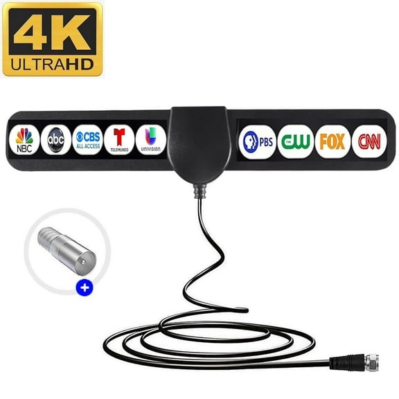 Emlimny TV Antenna, Digital Antenna for Smart TV, Support 360 Reception 4K 1080p All TV's for Local Channels, Smart Switch Amplifier Signal Booster -10.5ft Coax HDTV Cable, Portable Antenna Indoor