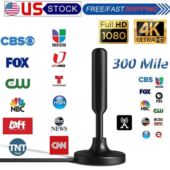 300 Miles Upgraded TV Antenna Digital HD Antenna Indoor HDTV 1080P 4K Long Range