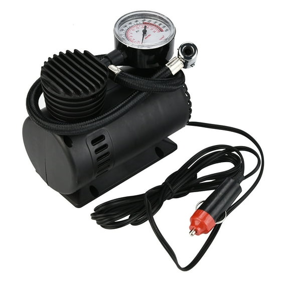 300 Mini Compressor Air Pump, 12V Car Tire Inflator with Pressure Gauge for Cars Motorcycles Bicycles, Portable Emergency Inflator for Balls Sports Equipment Inflatables
