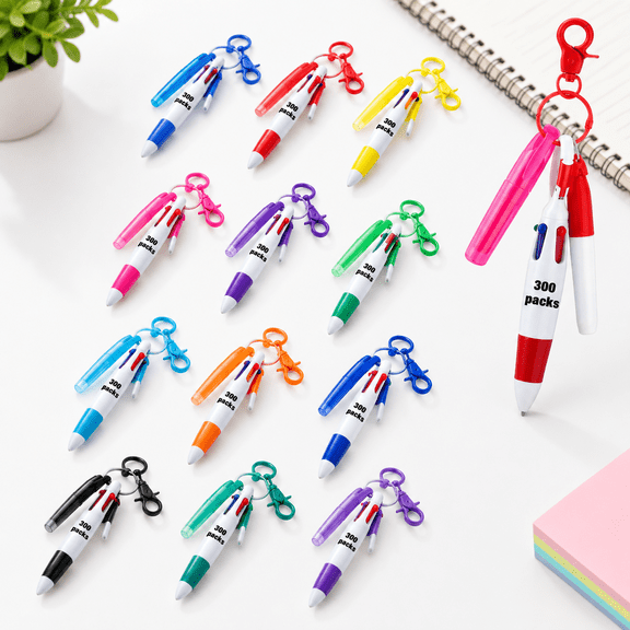 300 Nurse Pen Set Retractable Ball Pens with Highlighters and Keychain Clips for Office School Use