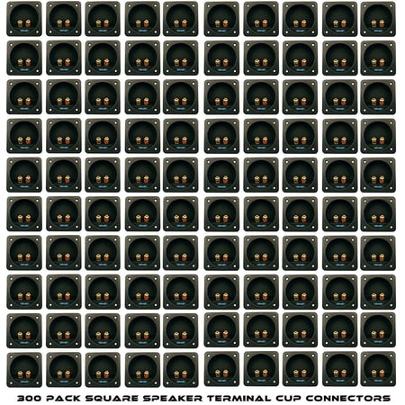 (300 PACK) SPEAKER BOX TERMINAL SQUARE TWIST CUP CONNECTOR SUBWOOFER ENCLOSURE