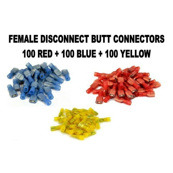 300 PCS 12-10 16-14 22-18 GA FEMALE DISCONNECT SPEAKER BUTT WIRE CONNECTOR NYLON