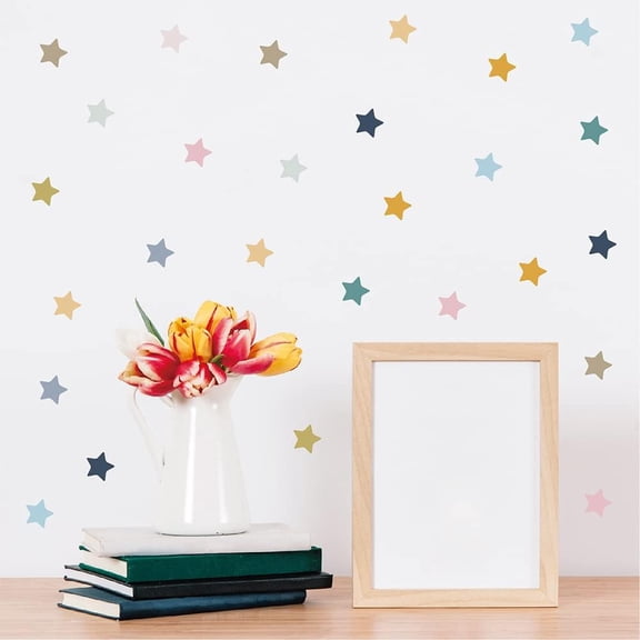 300 PCS Boho Star Wall Decals 10 Sheets Waterproof Peel & Stick Vinyl Star Stickers, 1.6 Inch Neutral Aesthetic Wall Decor for Nursery, Kids Room, Teen Bedroom & Living Room