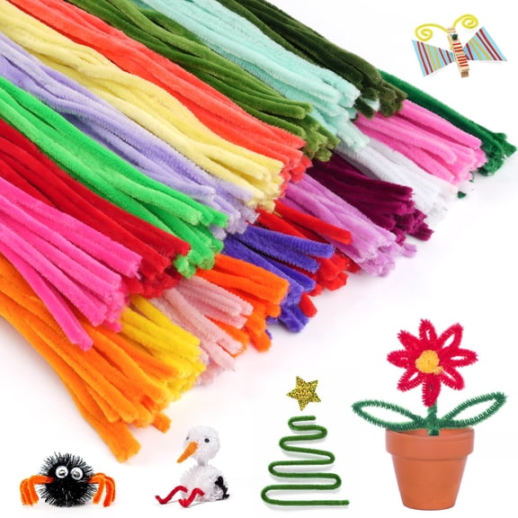 300 PCS Chenille Stems for DIY Crafts, 12 Inch Pipe Cleaners Bulk, 20 Vibrant Colors Art Supplies for , Holiday Decorations, Multicolor