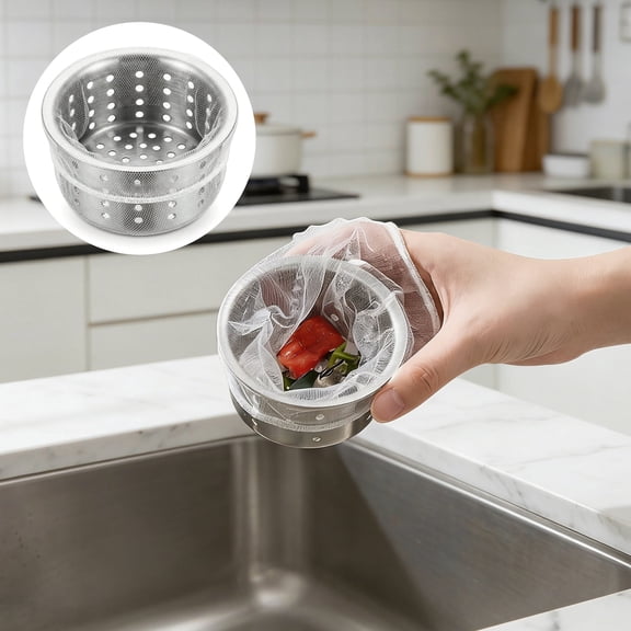 300 PCS Disposable Kitchen Sink Mesh Strainers, Sink Drain Filter Bags for Kitchen and Bathroom, Food Strainers Fits Various Sink Sizes