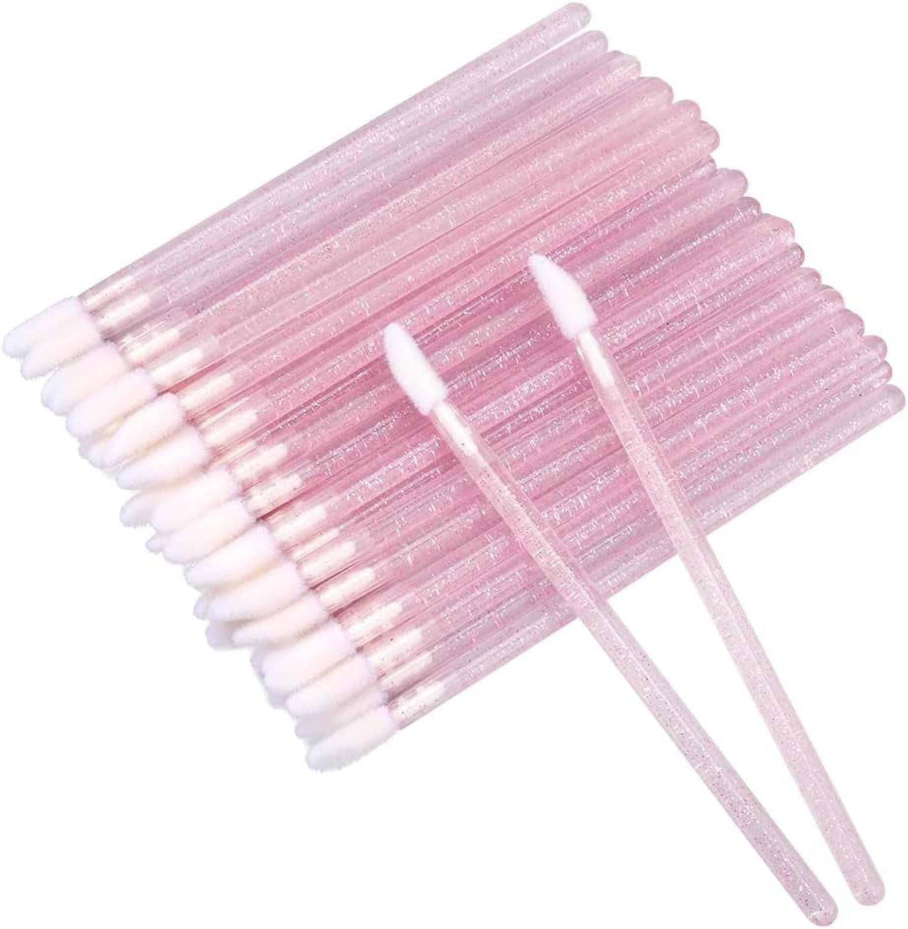 300 PCS Disposable Lip Gloss Applicators Crystal Pink Lipstick Concealer Brushes Lip Gloss