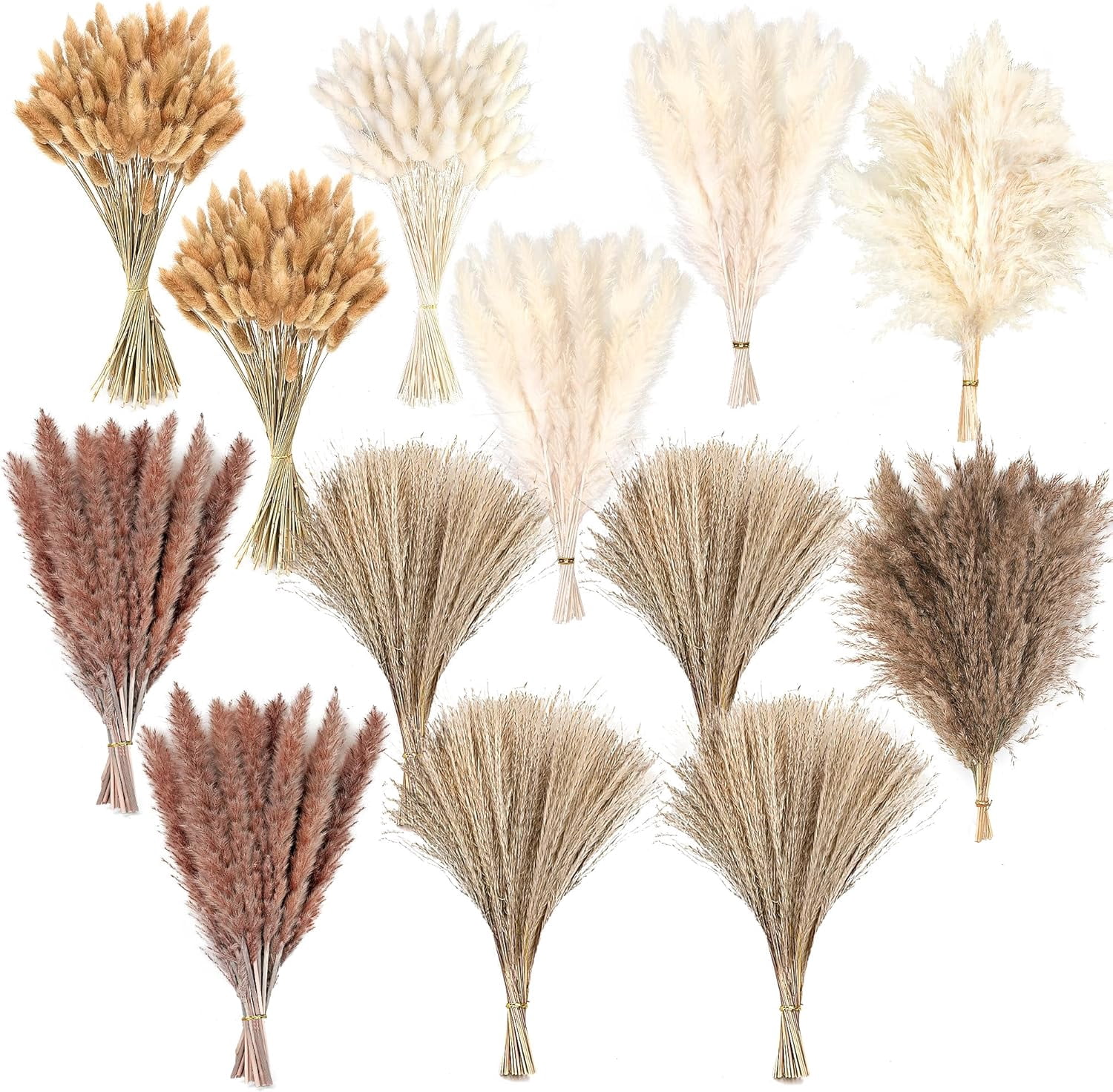 300 PCS Dried Pampas Grass Decor, Flower Bouquets for Wedding, Home, Centerpiece Table, Modern Western Living Room, Nurserie, Nursery, Boho Beach, Women Office, and Decor