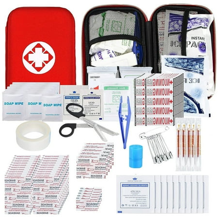 300 PCS First Aid Kits Car Travel First Aid Supplies Emergency Survival Kit for Home Red AMORNING