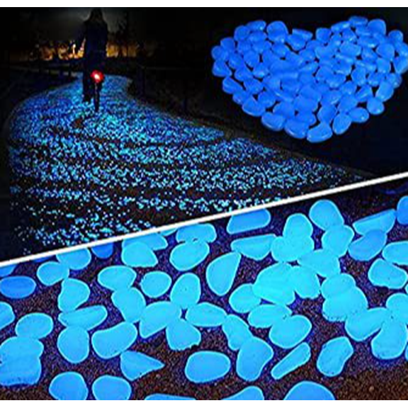 300 PCS Glow in The Dark Rocks for Outdoor Garden
