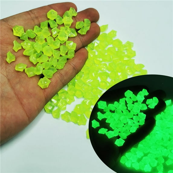 300 PCS Glow Stones Pebbles, Gardening Luminous Glow Stones Rocks Outdoor Decor Glowing Water Fish Tank Gravel for Succulent Plants/Yard/Sidewalks/Garden/Swimming Pools