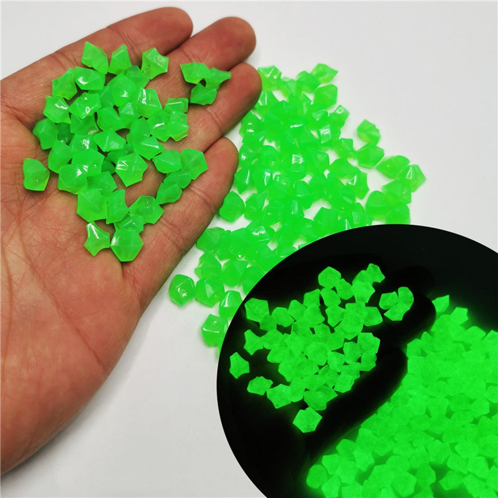 300 PCS Glow Stones Pebbles, Gardening Luminous Glow Stones Rocks ...