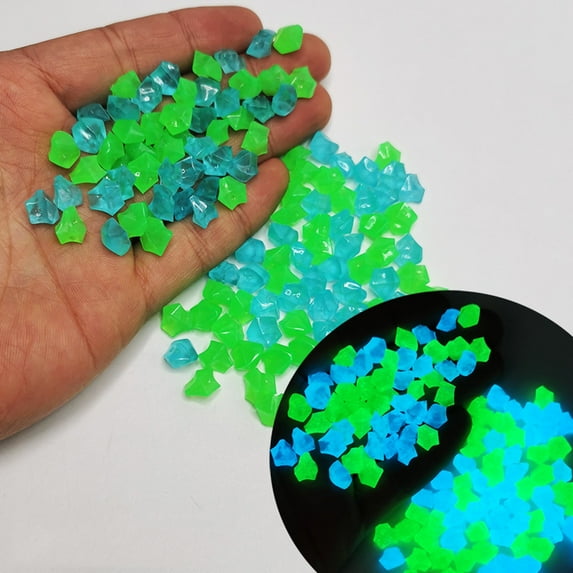 300 PCS Glow Stones Pebbles, Gardening Luminous Glow Stones Rocks Outdoor Decor Glowing Water Fish Tank Gravel for Succulent Plants/Yard/Sidewalks/Garden/Swimming Pools