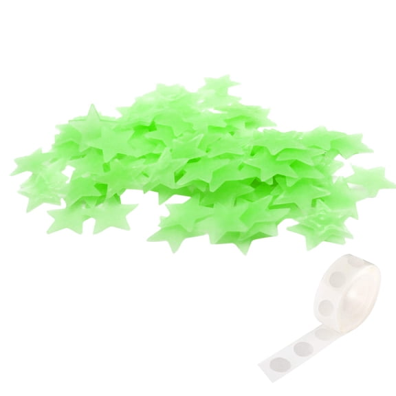 300 PCS Green Glow in The Dark Luminous Stars Noctilucent Plastic Wall Stickers Decals for Home Ceiling Wall Baby Kids Bedroom Room Decorations With 300 PCS Adhesive Dots
