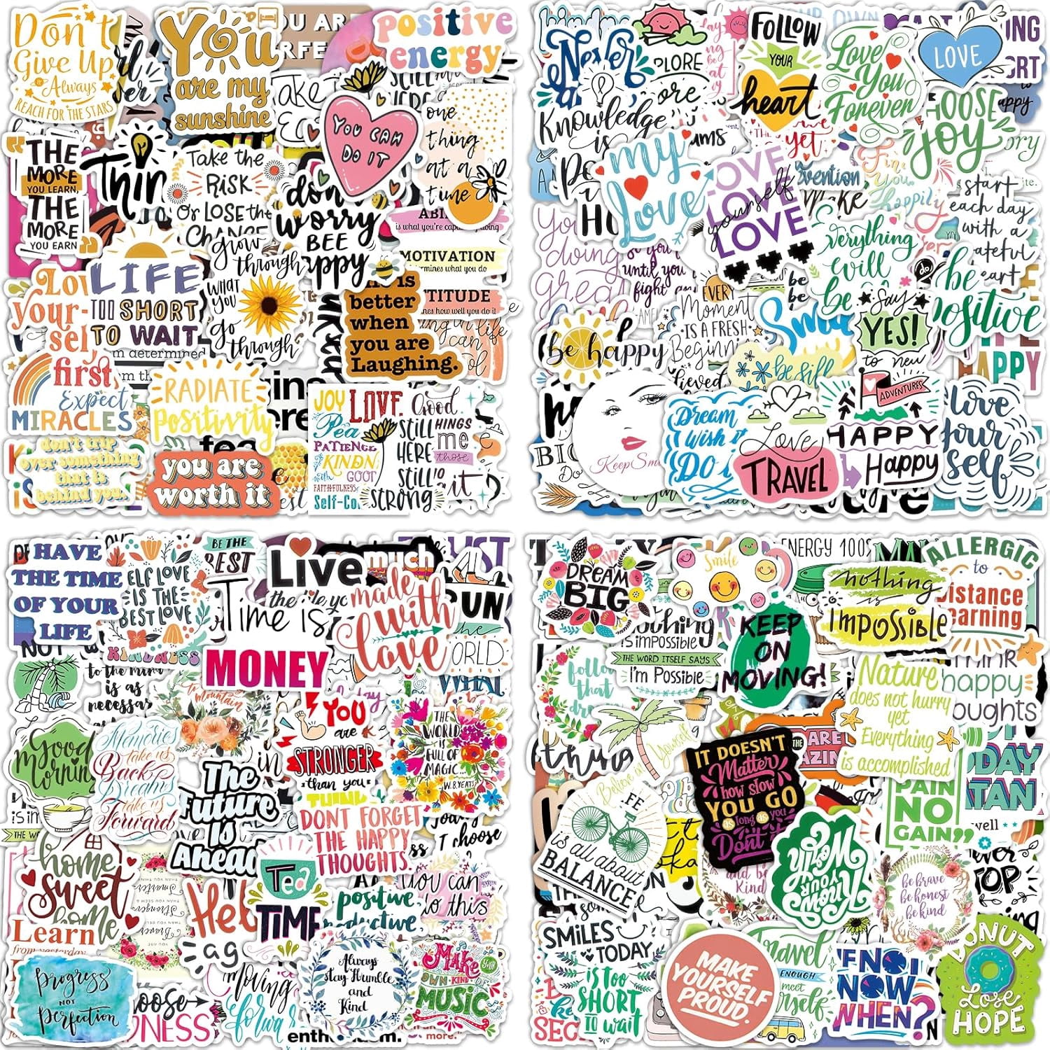 300 PCS Inspirational Stickers for Adults, Scrapbook Vision Board ...