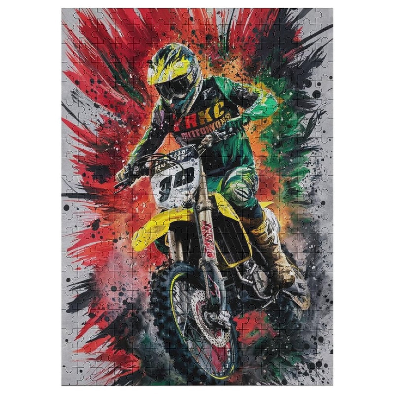 300 PCS Jigsaw Puzzle Dirt Bike Motorcycle Race Wooden Puzzle ...