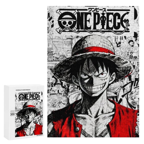 300 PCS Jigsaw Puzzle One Piece Luffy Wooden Puzzle Challenging Game Fun Artwork For Family Friends Gifts